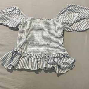 Light Blue and White print